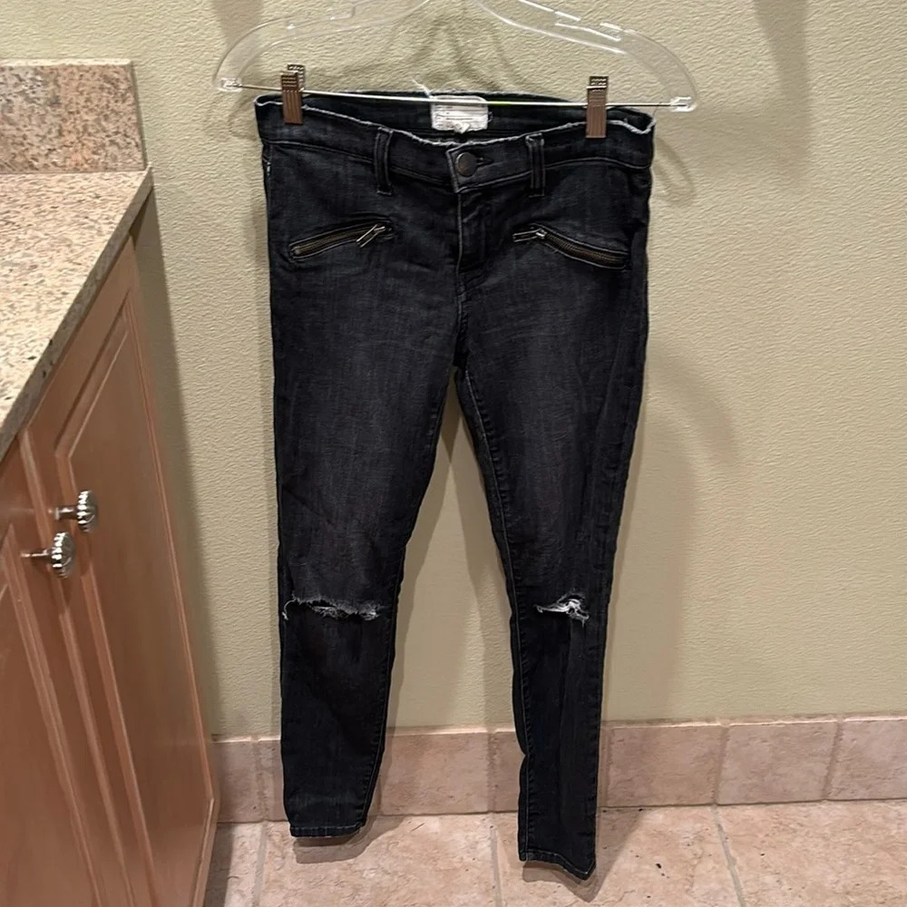 Current Elliott woman's black distressed jeans